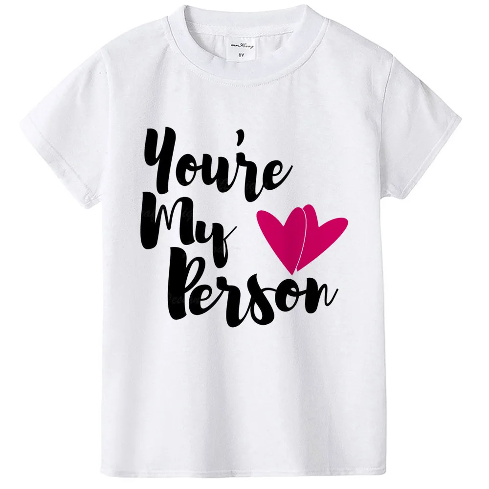 Футболка для малыша с надписью «You're My Person», милая детская рубашка, рубашка для малышей, футболки на День святого Валентина для малышей, футболки для малышей, топы для малышей, модная футболка - Цвет: H747-KSTWH-