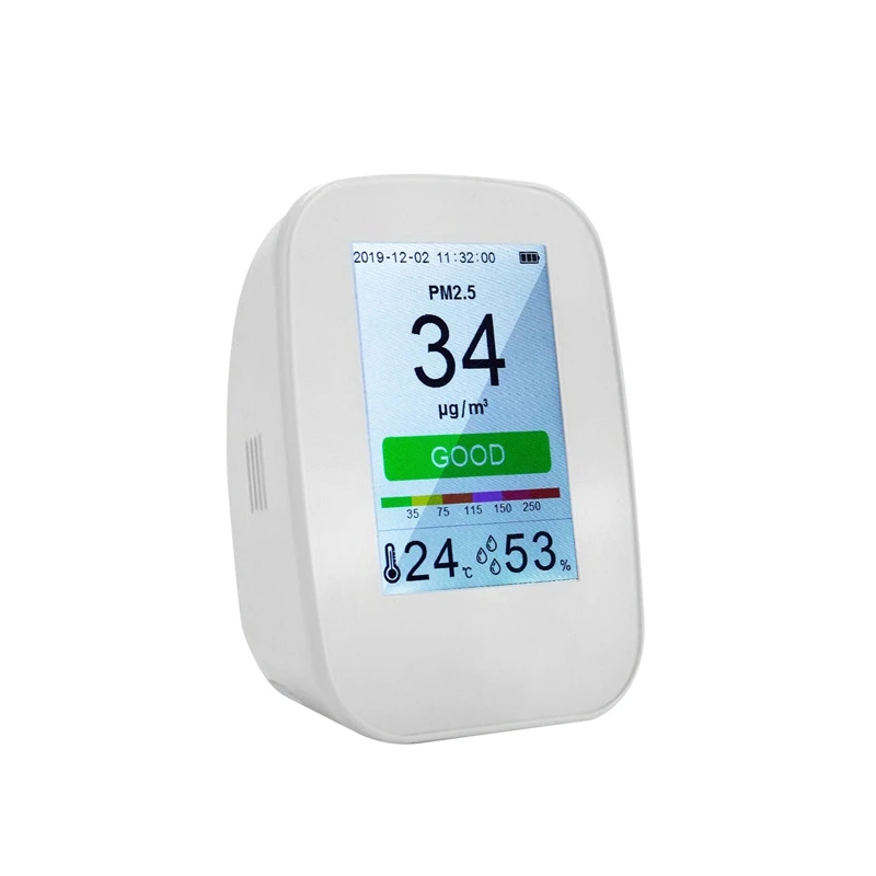 

Digital Indoor/Outdoor PM2.5/HCHO/TVOC Tester CO2 Meter Air Quality Monitor Detector Gas Analyzer Thermometer Hygrometer