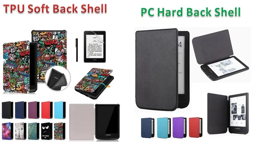 Gligle ультра тонкий кожаный чехол для Pocketbook Touch lux 4 627 HD3 632 Basic2 616 оболочка Читалки+ пленка для экрана