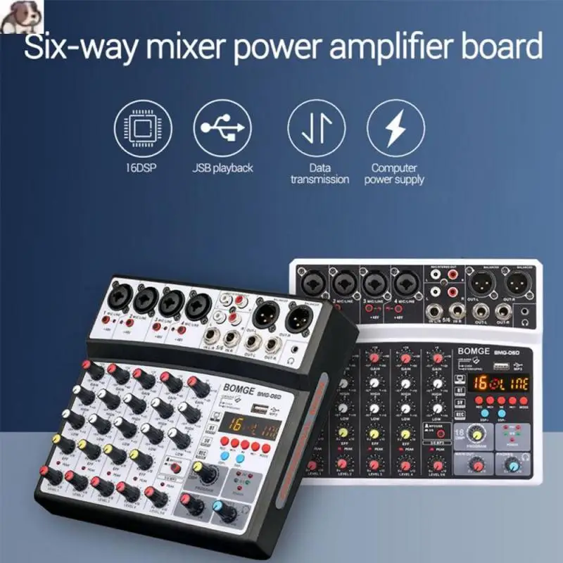 6 Channels Audio Sound Mixer Mixing DJ Console USB With 48V Phantom Power 16 DSP Effects High Quality | - Цена: US $24.48 - 58.91