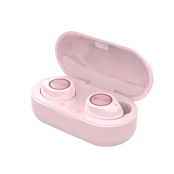 

TW60 TWS Mini Wireless Bluetooth 5.0 In-Ear Stereo HiFi Earphone Sweatproof Earbuds for Sports with Charging Case Pink