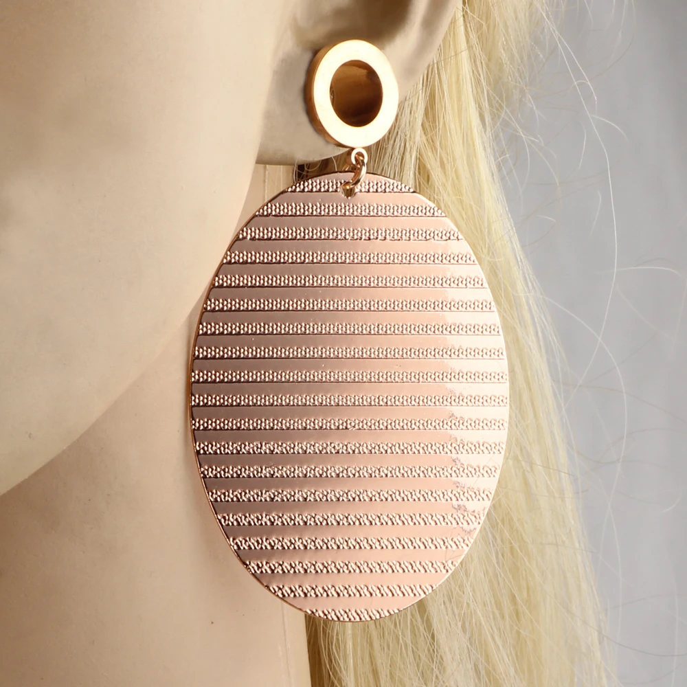 rose gold JUNLOWPY ушные беруши из нержавеющей стали и тоннели для Расширительных сережек растягивающиеся пирсинг телесный 0 г Тоннели - Окраска металла: rose gold