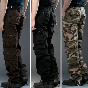 

Men Casual Cargo Camouflage Tactical Combat Work Trousers Military Army Pants Loose Leisure Fashion Trend