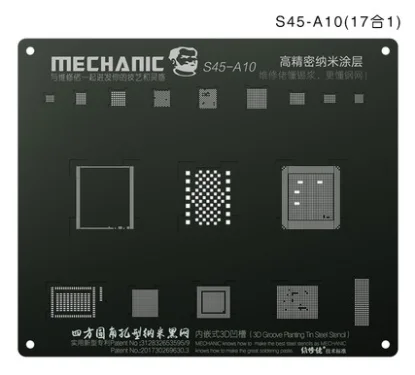 Механическая 3D черная универсальная стальная сетка cpu NAND Baseband IC для IPHONE A8 A9 A10 A11 A12 3D BGA канавки трафарет - Цвет: 3d a10