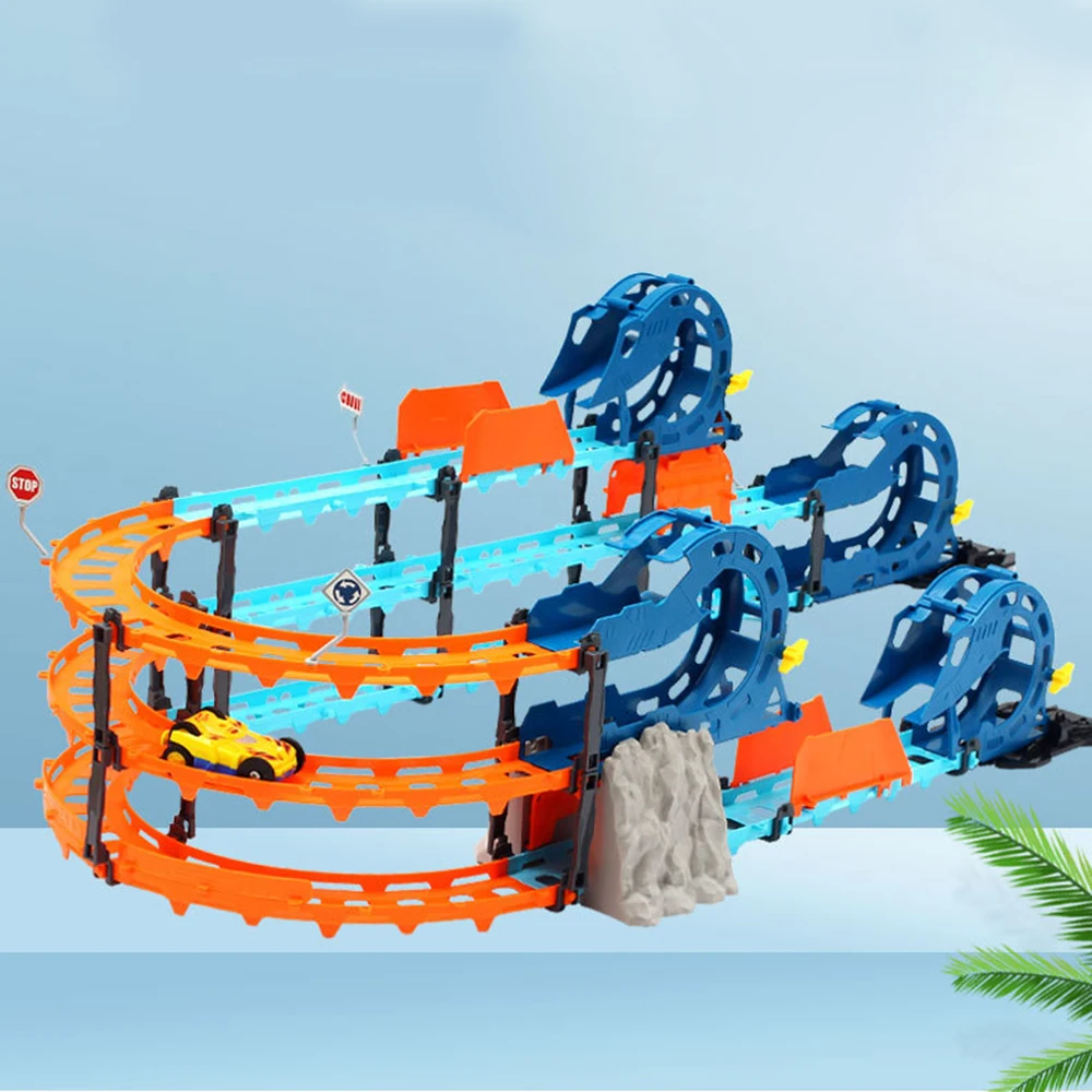 

84pcs Kid Toys Railway Magical Racing Track Play Set Educational Diy Flexible Race Train Track Children Electronic Car Toys Gift