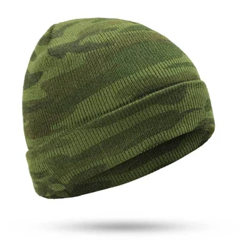 

Women Men Stretch Knitted Winter Breathable Warm Cap Casual Beanies Slouch Skullies Bonnet Camo Cuffed Beanie Hat