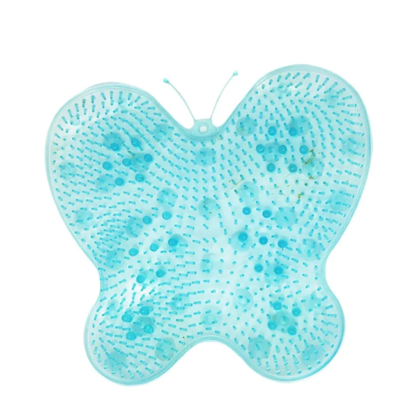 Butterfly Shape Коврик для ванной, силиконовый, противоскользящий, для ленивого купания, артефакт, массаж подошвы для ванной комнаты, сильная присоска, пять лепестков, напольные, душевые коврики - Цвет: Butterfly Shape