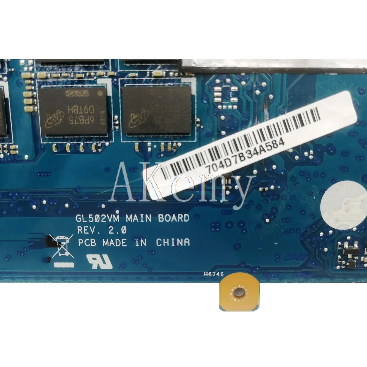 GL502VM материнская плата REV: 2,0 для ASUS GL502VM GL502VML материнская плата для ноутбука HM170 I7-6700HQ GTX1060/3g 8 ГБ/ram протестирована