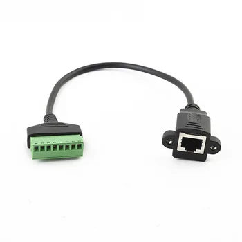 

RJ45 AV CCTV Cable Screw Terminal Splitter Computer Ethernet Extender 30cm UTP DVR 8p8c Female To 8Pin Connector For Cat5 6 7
