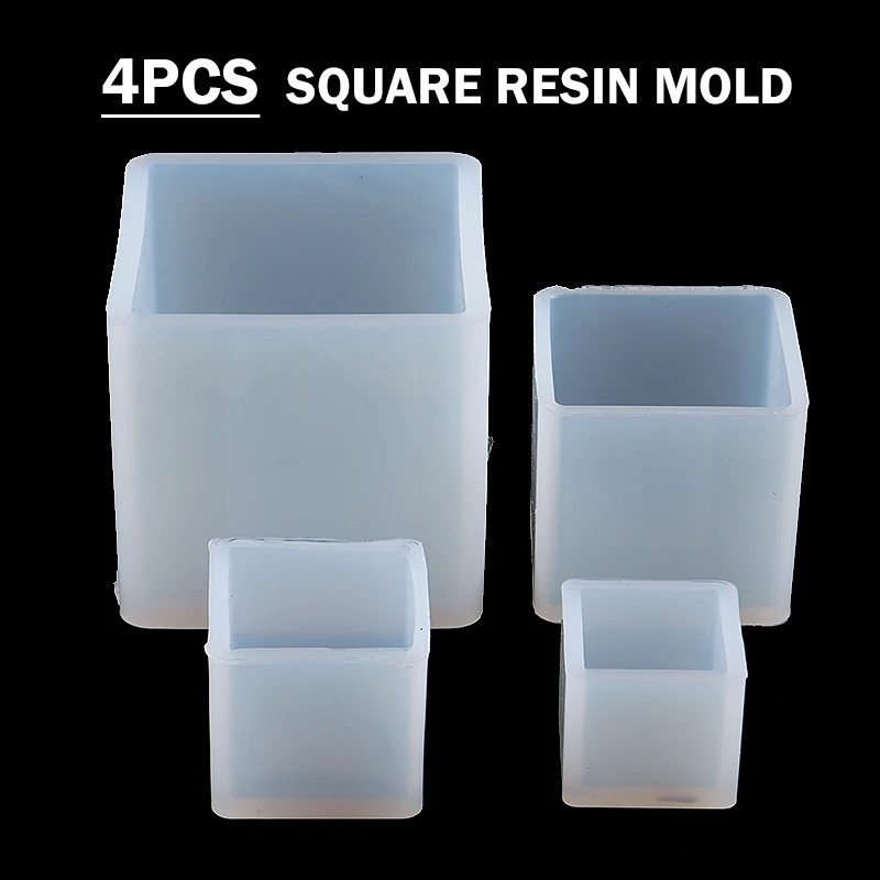 4pcs Silicone Molds Epoxy Resin Mold Resin Molds Square Cube Molds Casting  Resin