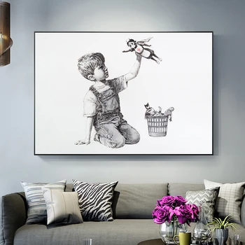 

Banksy Game Changer Nurse Tribute Canvas Painting Posters and Prints Wall Art Pictures for Living Room Bedroom Home Decoration