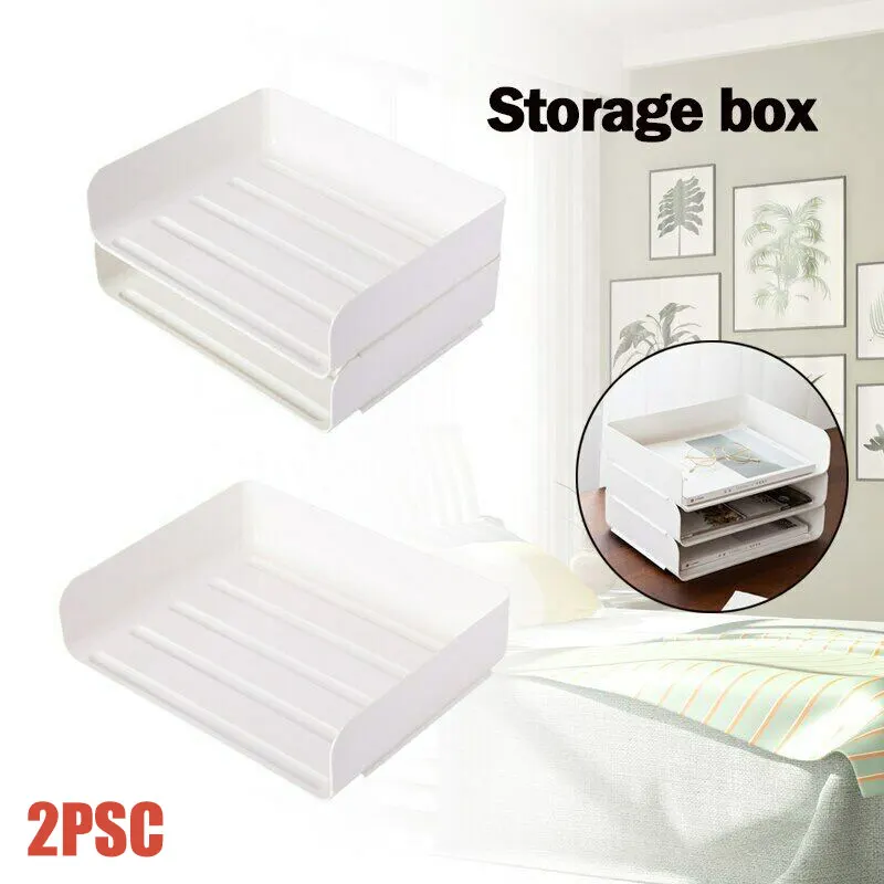 2pcs Stackable настольная косметика для хранения офисные книги хранения документов чехол Custodia per documenti Documenten opbergkoffer RT99 - Цвет: 2pcs