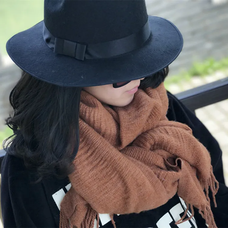 European American new super soft imitation cashmere pressure Zou scarf solid color wrinkle towel lady autumn and winter shawl |