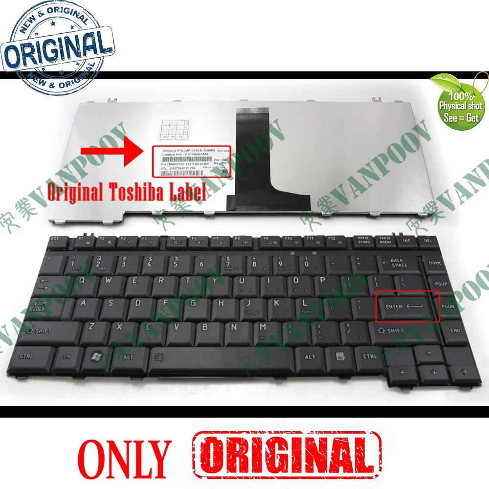 GENUINE for TOSHIBA M200 M205 SERIES US LAPTOP KEYBOARD