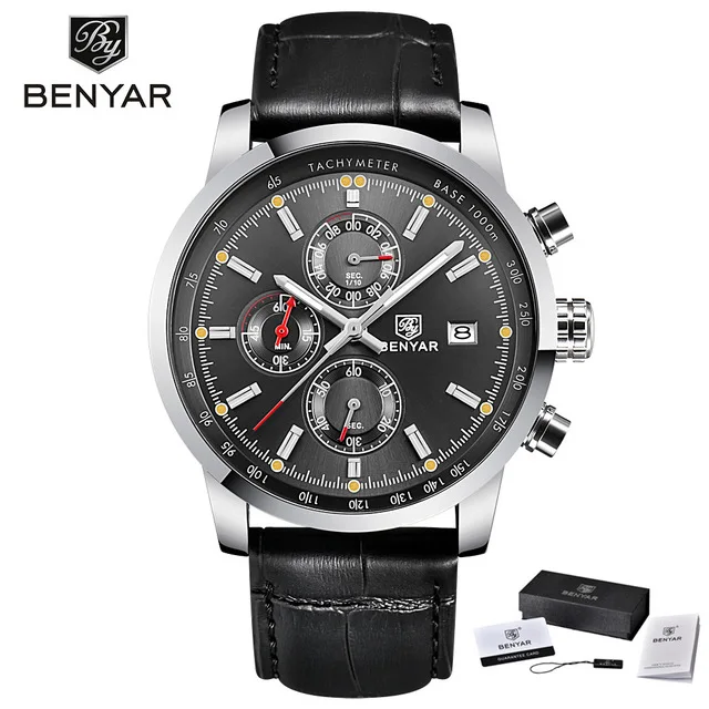 F4 BENYAR мужские роскошные часы Топ бренд кварцевые часы с хронографом модные спортивные автоматические часы с датой военные часы Relogio Masculino - Цвет: F4
