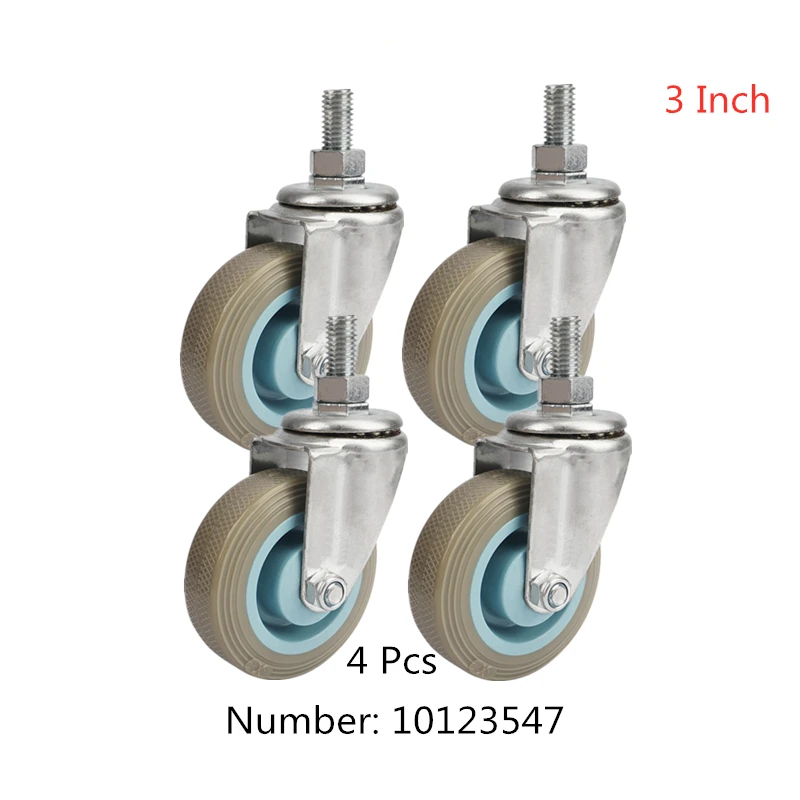 4 Pcs/Lot 3 Inch Gray Glue Screw Rod Universal Wheel Water Squeezing Car Dining Caster | Обустройство дома