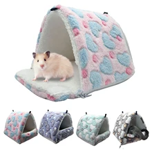 Pequeno animal de estimação gaiolas inverno molas hamster cobaia esquilo manter quente ninho macio confortável dormir cama rede tenda