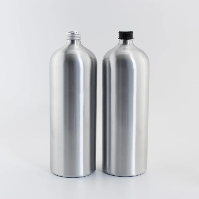 

1pc 1000ML Empty Aluminum Bottles With Screw Cap Liquid Soap Metal Containers Essential Oil Bottle Cosmetics Container 1L