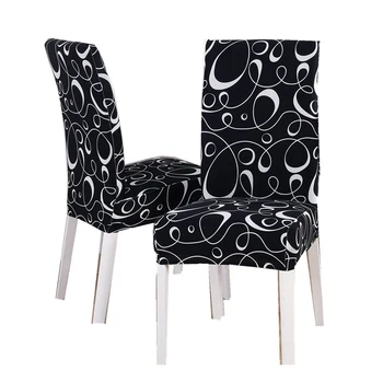 

Printed Chair Cover Soft Elastic Universal Size Removable Spandex Cover For Dining Room Hotel Banquet Hom Washable Siamese Chair