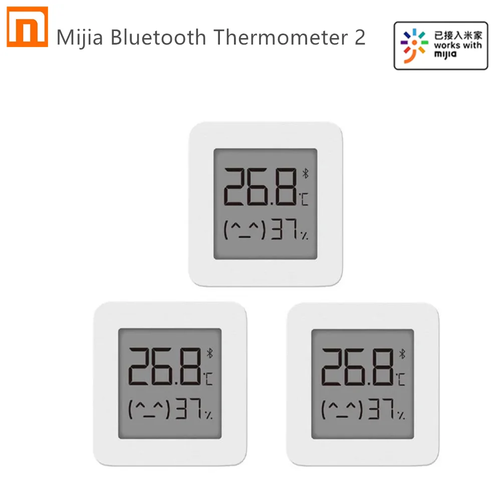 Xiaomi Mijia-Termómetro digital electrónico, medidor de temperatura inteligente inalámbrico 2 con bluetooth, higrómetro con app de Mijia, envío ráido
