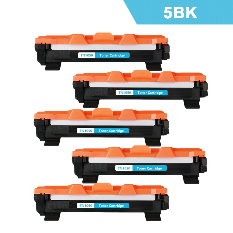 5PCS Aecteach из 2 предметов совместимый для брата TN1050 тонер-картридж HL-1110 1110E 1110R 1112 1112E 1202R DCP-1510 1510R принтер черный - Цвет: 5PCS