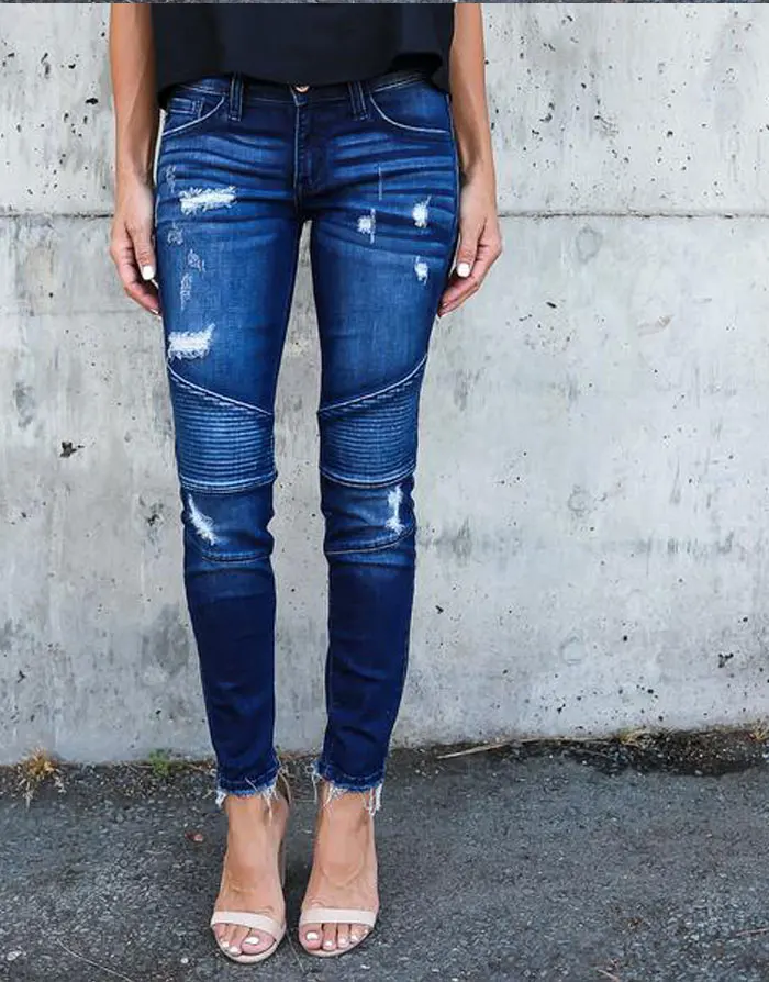 Цвет: черный, синий мотоциклетные байкерские ZipJeans Для женщин Тонкий Средний Высокая талия стрейч джинсовые узкие штаны Motor Jeans Для женщин джинсы Mujer