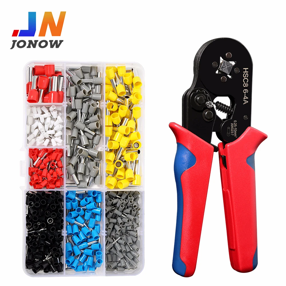 

European tubular terminal crimping wire connector 460PCS Box-packed cold pressing pre insulated electrical Crimp pliers 6-4A kit