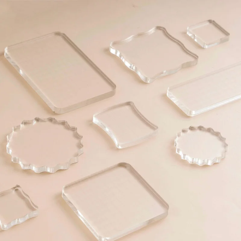 Acrylic Clear Stamping Blocks Tools Transparent Seal Stamp with Grid Lines for DIY Scrapbooking Photo Album Decorative Craft | Дом и сад