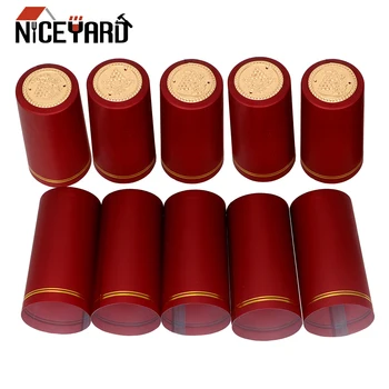 

NICEYARD 10pcs/lot Wine Bottle Caps Wine Bottle Cover PVC Heat Shrink Cap For Home Brewing Creative Bar Party Supplies