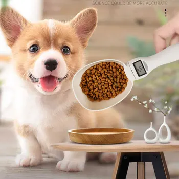 

Food Scale Cup Pet Food Measuring Spoon Dog Cat Feeding Spoon Bowl Electronic Weighted Scoop Measuring Device with LCD Display
