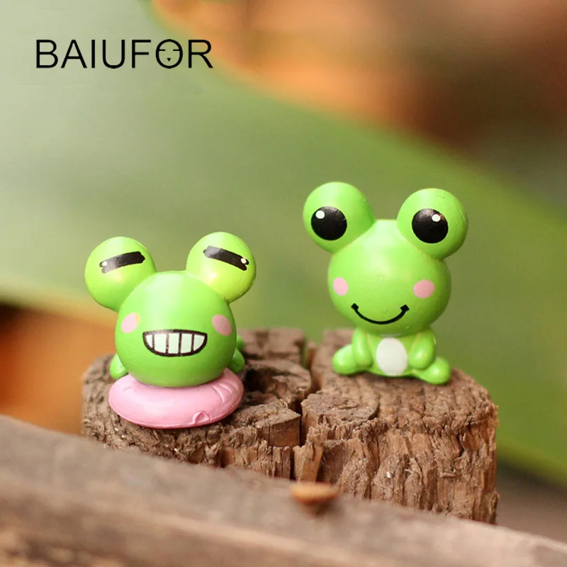 Miniatures Fairy Garden Decor DIY Terrarium Figurines Mini Swan Frog Squirrel Cat Bear Rabbit Duck Snails 2pcs/lot