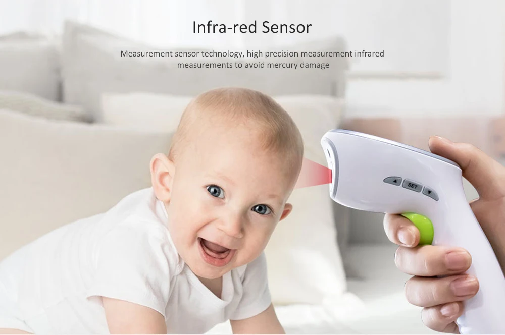 Digital Non-contact Laser Infant Baby Portable Infrared Thermometer Accurate Fast High Fever Remind Thermometers with Backlight