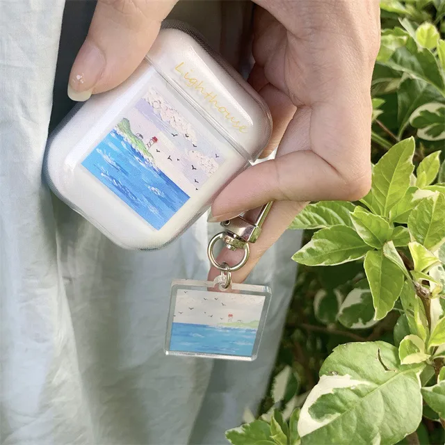 Cute Fresh Flower Earphone Case For AirPods 1 2 Pro Case Transparent TPU Air pods 3 Bluetooth Earphone Charging Box With Keyring 25