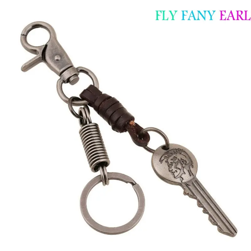 Leather Strap Copper Key Chain Ring Keychain Vintage Holder Waistband Accessories Spring Keyrings | Украшения и аксессуары