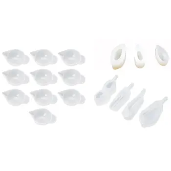 

7 Pack Transparent White Silicone Molds Diy Resin Jewelry Making Tool with 10Pcs Silicone Mold Cup Dispenser