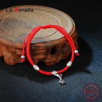 

La Monada Bone Red Thread For Hand 925 Sterling Silver Bracelet Women Red Thread String Rope Bracelets For Women Silver 925