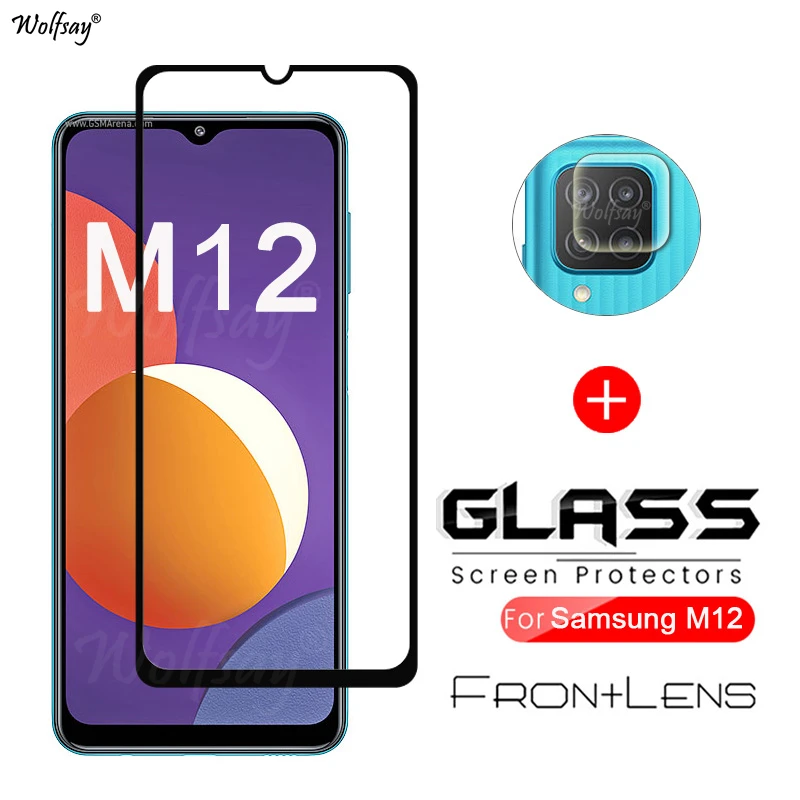 For Samsung Galaxy M12 Glass For Samsung M12 Tempered Glass Screen Protector Camera Film For Galaxy M12 2in1 tempered glass for samsung galaxy s21 plus s 21 screenprotector camera lens for samsung a22 a32 screen protectors film glas