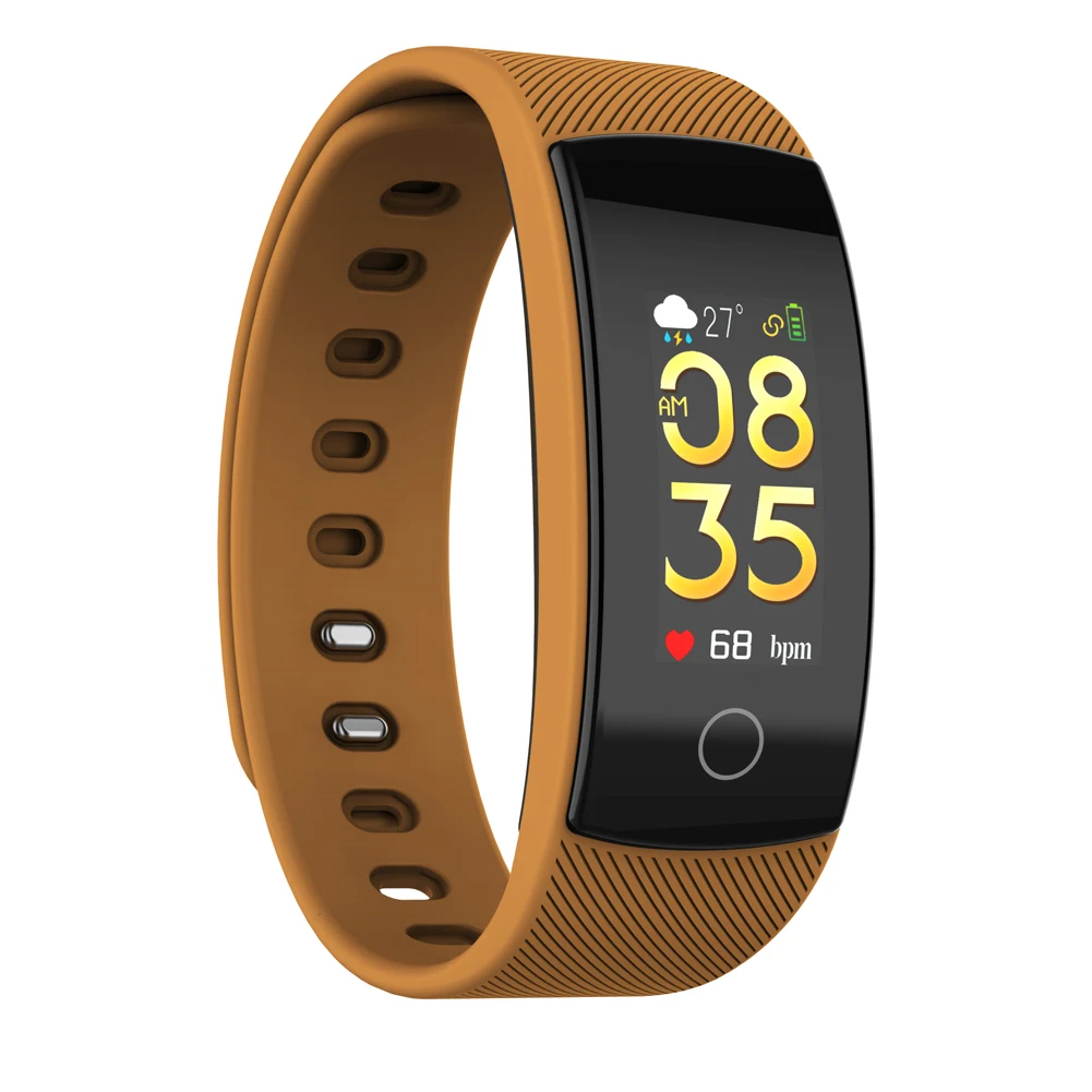 Кофе QS80PLUS Bluetooth спортивные Смарт-часы для мужчин и женщин Смарт-часы фитнес-трекер Электроника Смарт-часы Смарт-браслет для Android IOS - Цвет: Кофе