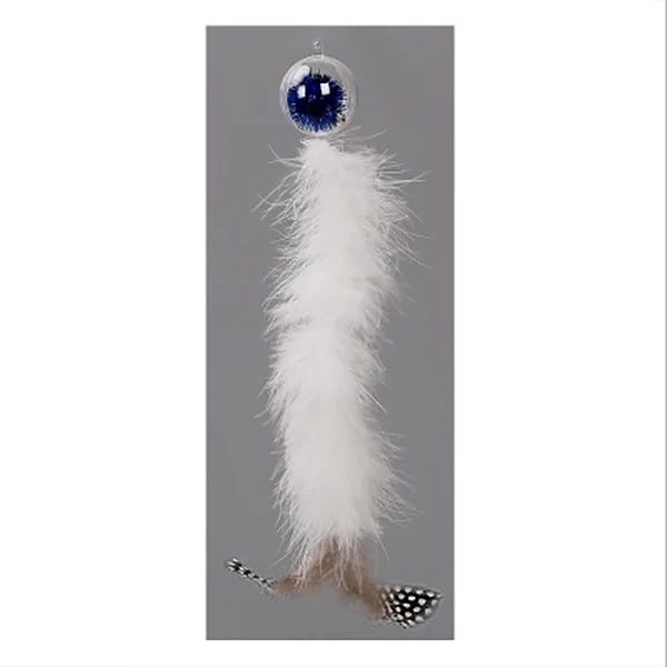 Blue Pet Cat интерактивная игрушка красочные искусственные перья с маленьким прозрачным колокольчиком натуральные как птицы ворсовая кошачья палочка товары для домашних животных - Цвет: Blue