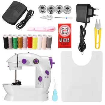 

35PCS Electric Sewing Machine Mini Portable Household Night Light Foot Pedal Straight Line Hand Table Two Thread Kit