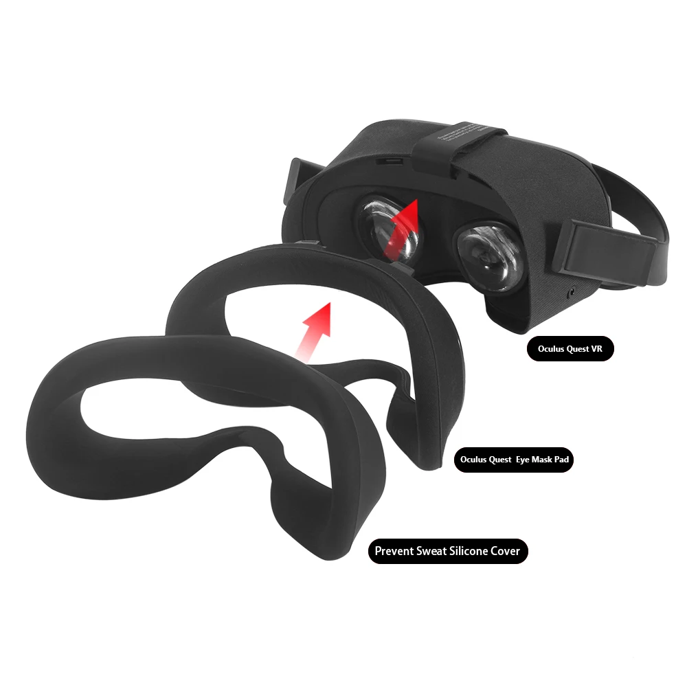 Мягкий силиконовый чехол-маска для глаз против пота, чехол для Oculus Quest VR, сменный светильник для защиты от утечки