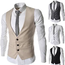 Весна и лето стиль EBay Весна новые продукты стиль приталенный однотонный Мужской Однорядный жилет с тремя пряжками M09