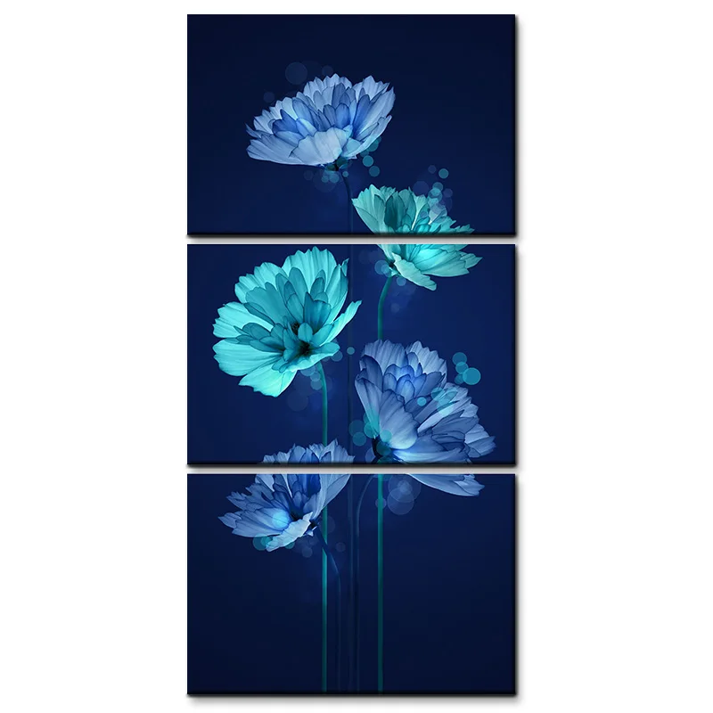 Artryst home decor large abstract 3 panel with frame flower canvas painting HD print poster living room wall art picture | Дом и сад