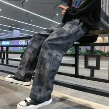 Straight Leg Jeans men/Women Autumn/Winter High Street Retro Loose leg wide leg pants Hip Hop pants Jeans Skateboard pants