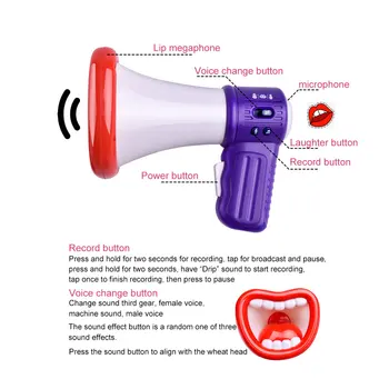 

Newly Big Mouth Funny Megaphone Recording Toy Kids Voice Changer Children Speaker Handheld Mic Vocal Toys