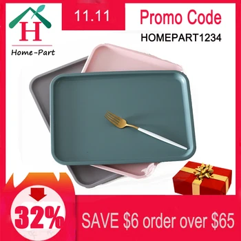 

1PCS Kitchen Tray Breakfast Tray decorated Restaurant Plastic Drain Rectangular Household Breakfast Dessert Storage Tray