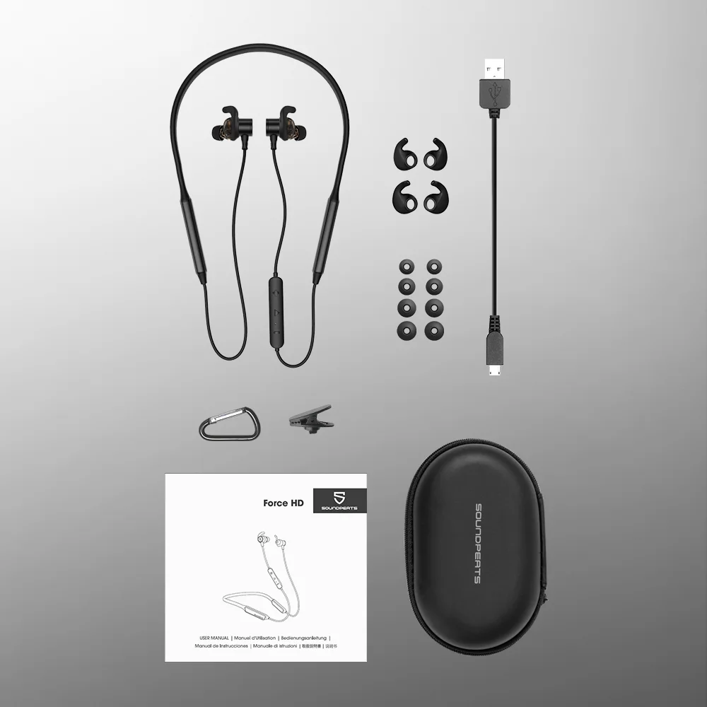 SoundPEATS Force Pro Bluetooth Wireless Earphones CVC Built-in Mic Stereo Super Bass in-Ear Magnetic Sports Earbuds 22H Player