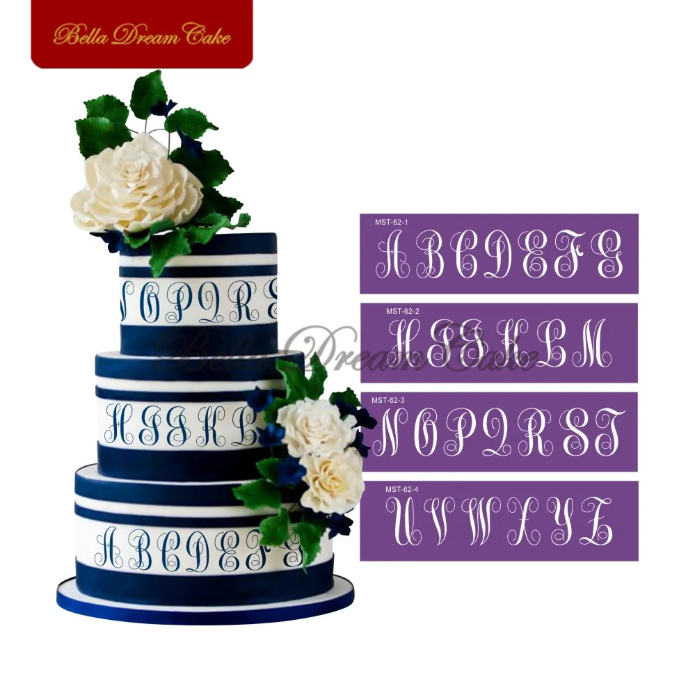Monogram Alphabet From A To Z Mesh Stencils Cake Border Template Mold ...