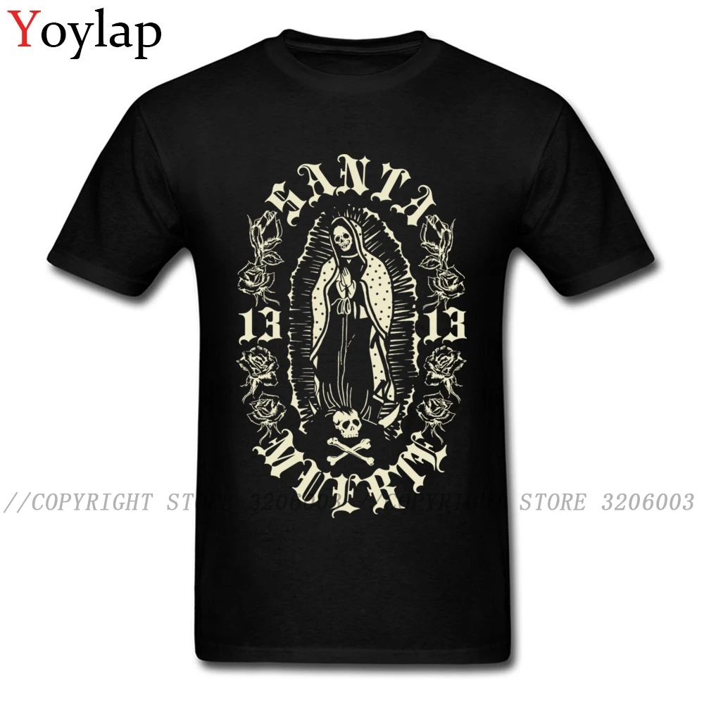 Футболки Santa Muerte 13 осень 2017 популярные пользовательские короткий рукав все