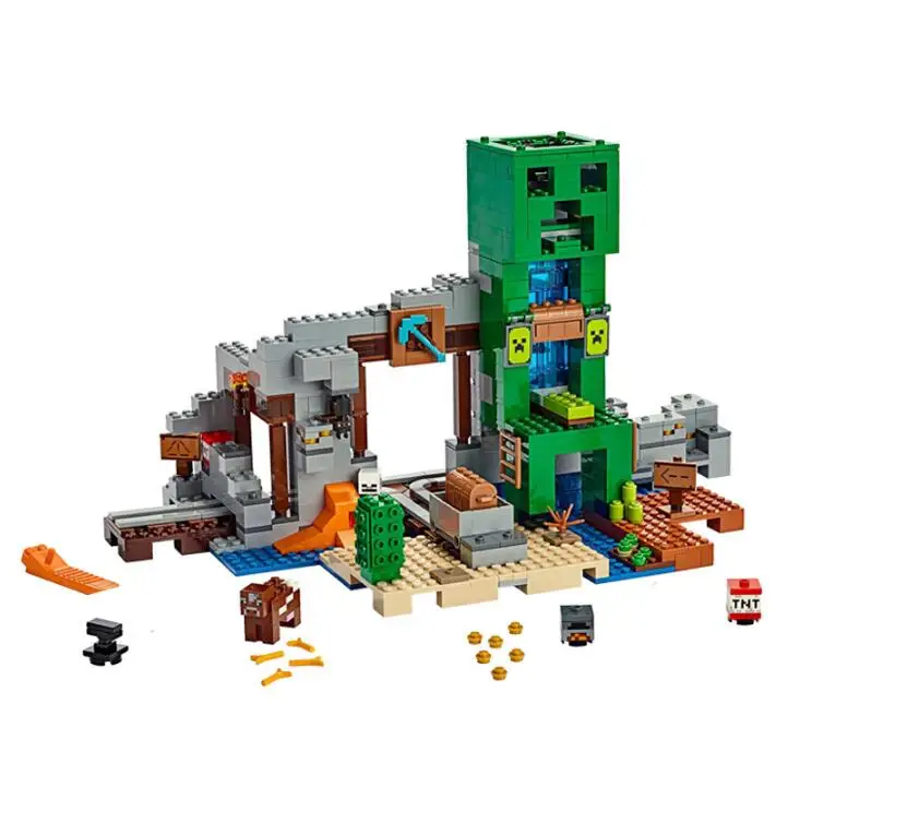 

My World Toys The Creeper Mine Compatible legoinges My World 21155 Building Blocks Figure Brick Kids Christmas Gift